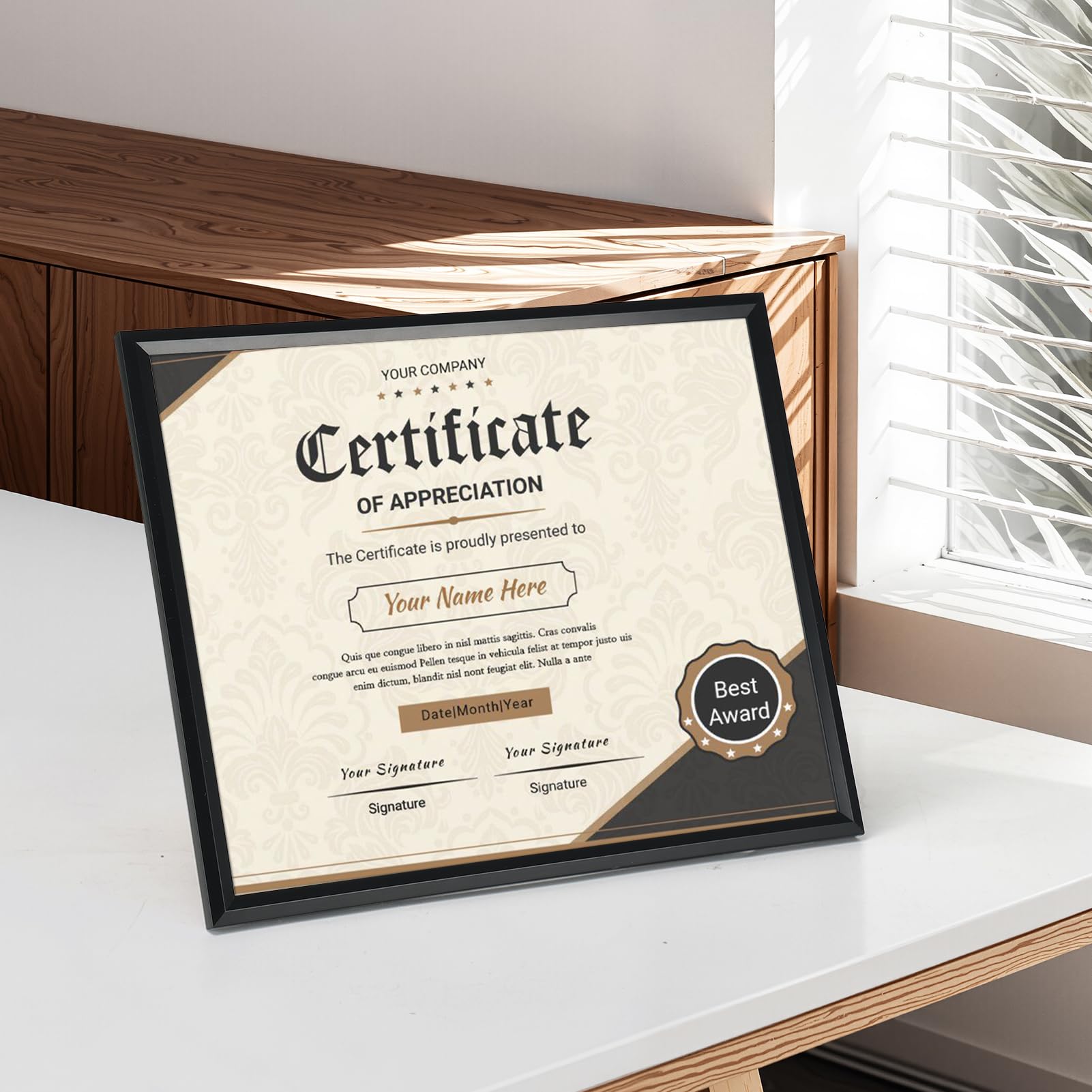 Edenseelake 8.5 x 11 Picture Frame Set of 6, Black 8.5 x 11 Certificate Frame for Award Document Diploma, Wall or Tabletop Displ